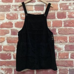 Black Corduroy Overall Dress